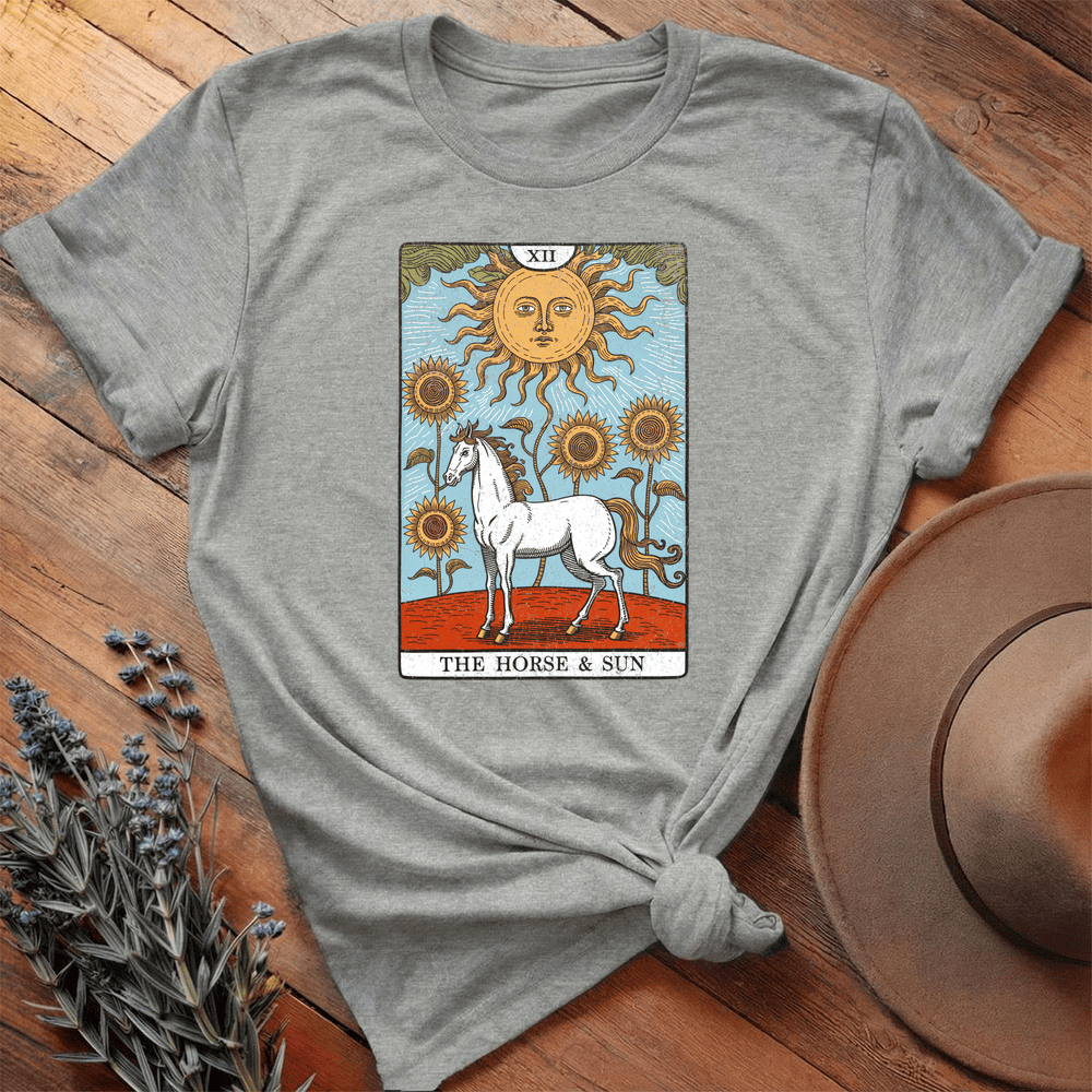 Horse Tarot Card - Premium Lightweight Tee - Athletic Heather