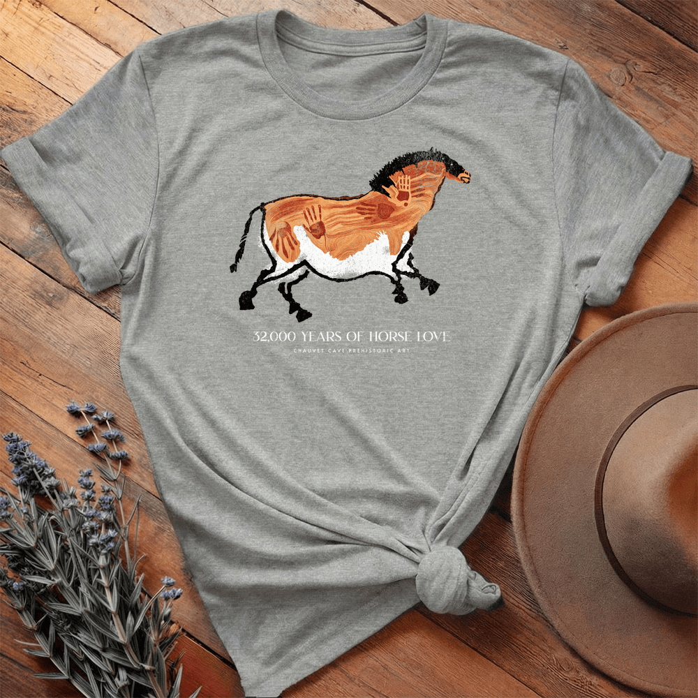 32,000 years of Horse Love - Premium Lightweight Tee - Athletic Heather
