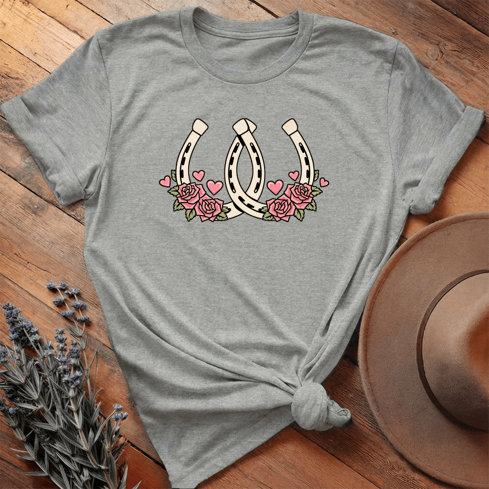 Valentine 2horseshoes Love Art Light - Athletic Heather