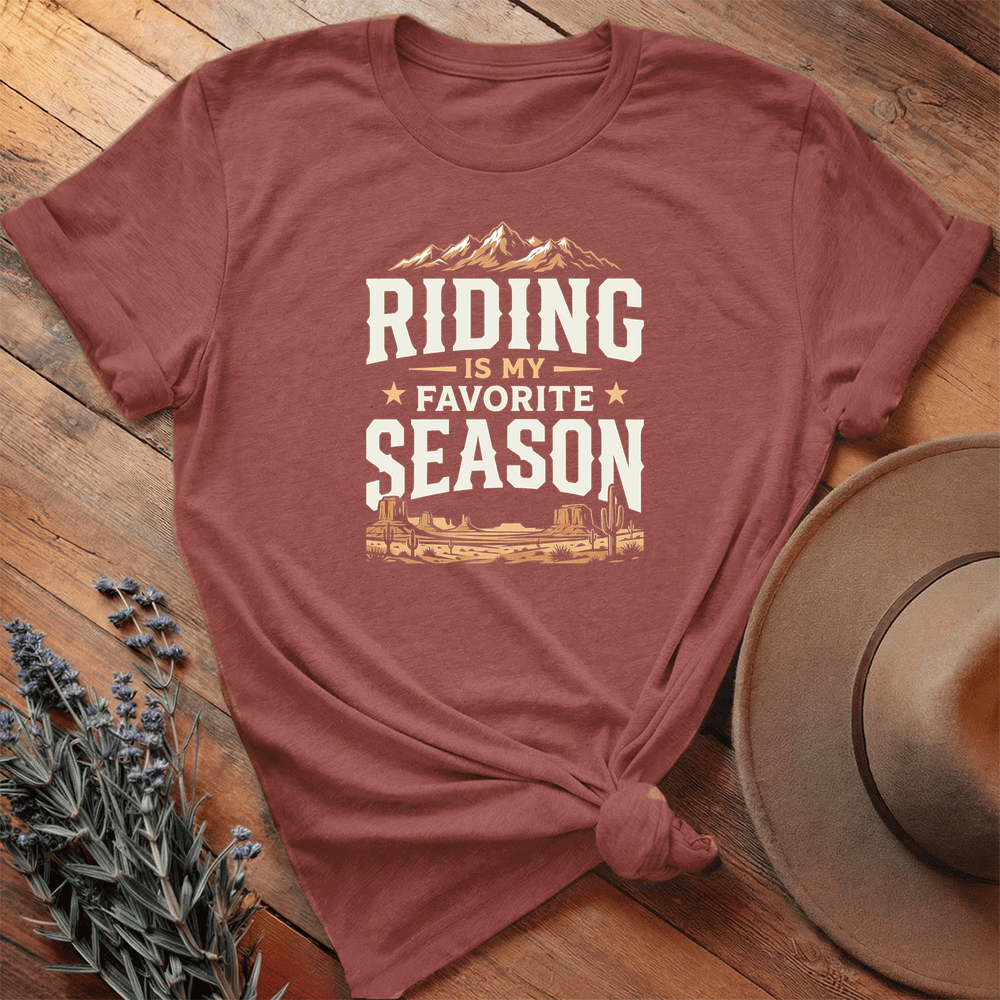 Riding is my favorite season 2 - Premium Lightweight Tee - Heather Clay