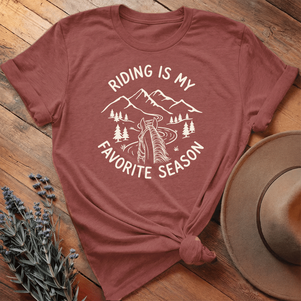 Riding is my favorite season 1 - Premium Lightweight Tee - Heather Clay