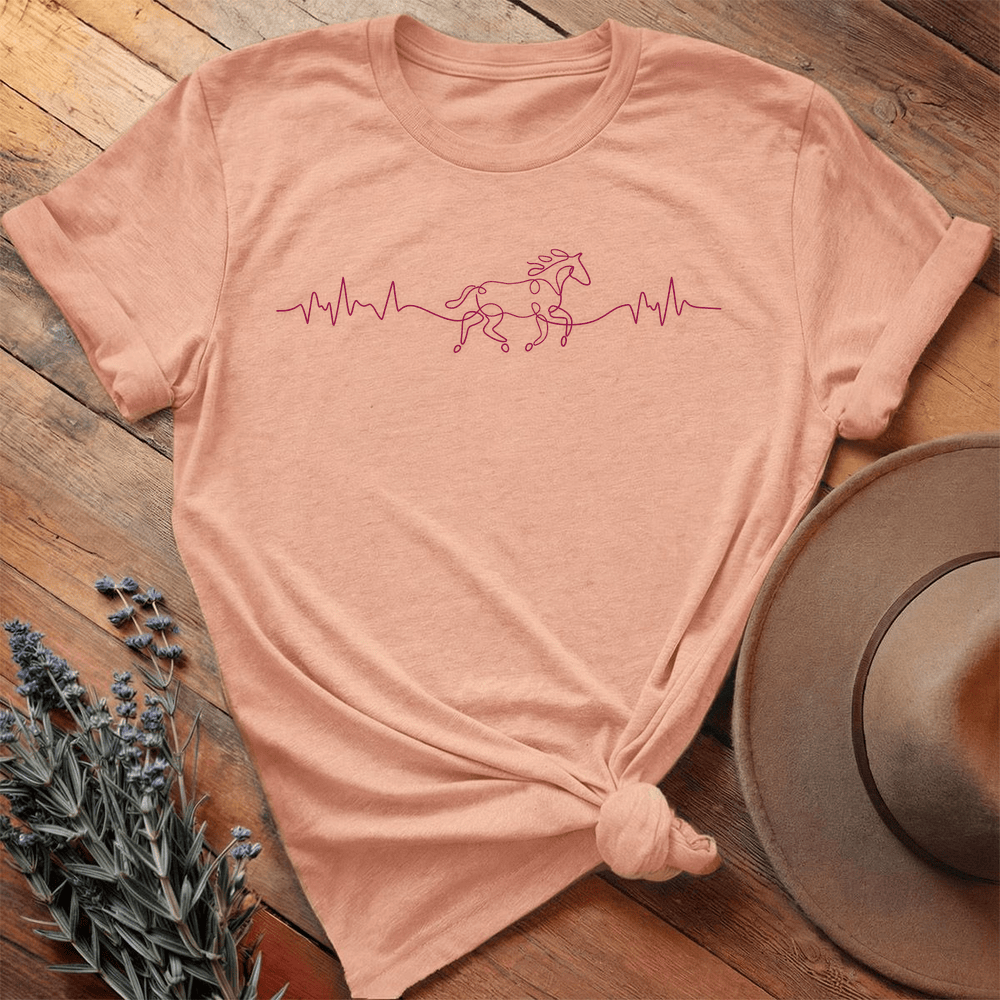 Horse Heart rate - Premium Lightweight Tee - Heather Peach