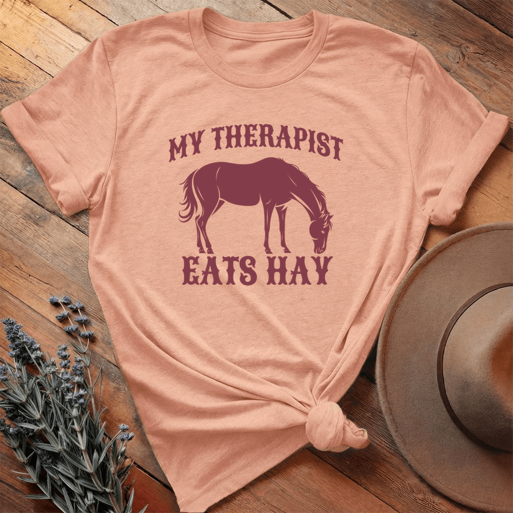 Equine Therapy - Premium Lightweight Tee - Heather Peach