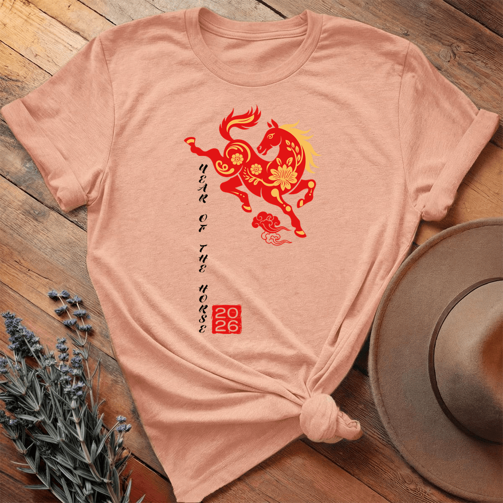 Year Of The Horse 6 - Premium Lightweight Tee - Heather Peach