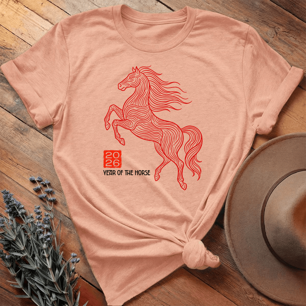 Year Of The Horse 7 - Premium Lightweight Tee - Heather Peach