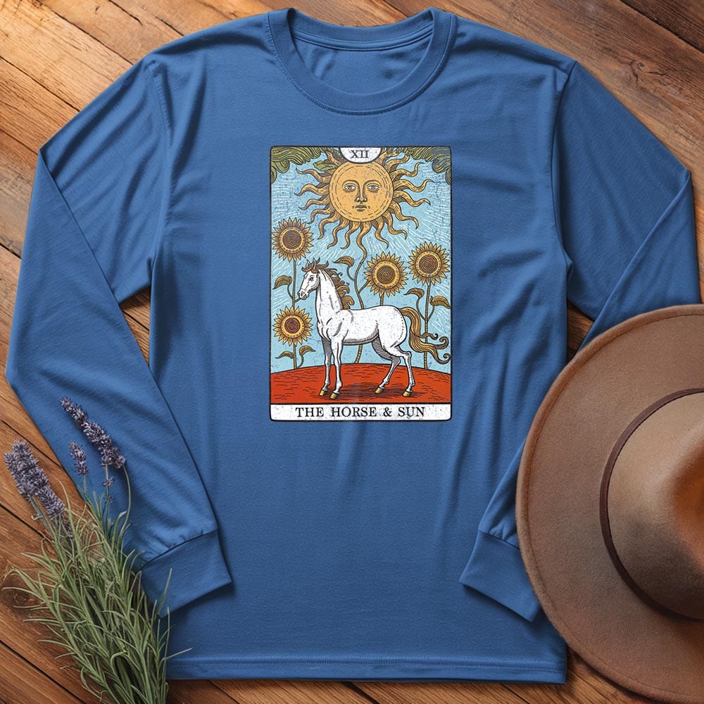 Horse Tarot Card - Long Sleeves, Royal / 3XL Horse Tarot Card - Long Sleeves, Royal / 3XL