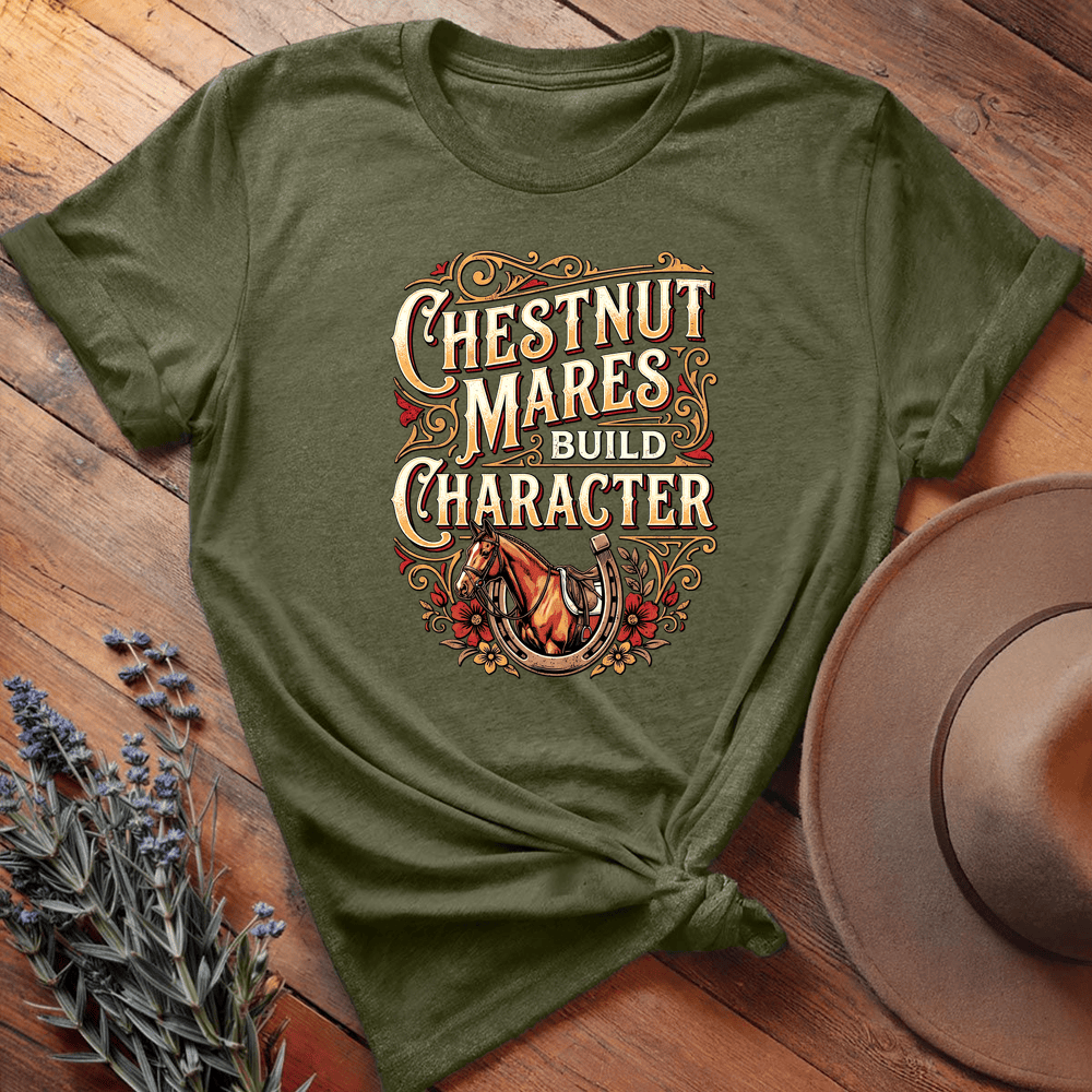 Chestnut Mare Build Character - Military Green
