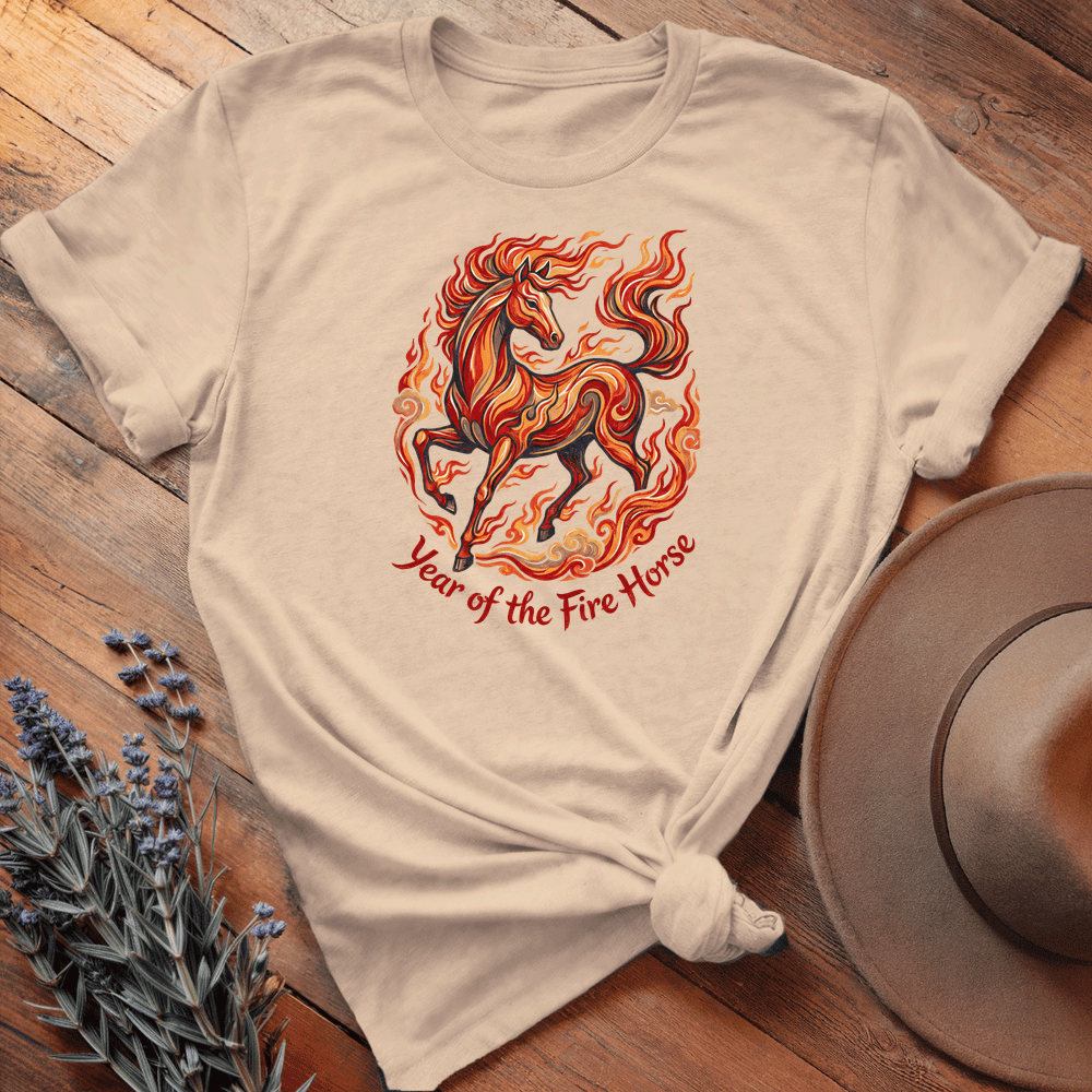 Year Of The Fire Horse 8 - Premium Lightweight Tee - Soft Cream