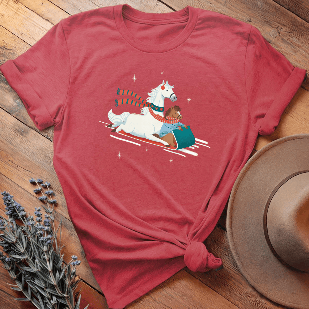Xmas Horses Sledge - Relaxed Tee