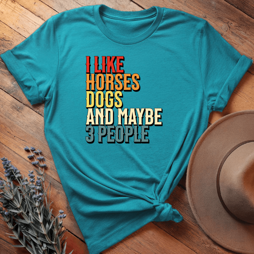 I like Horses and... - Premium Lightweight Tee - Aqua