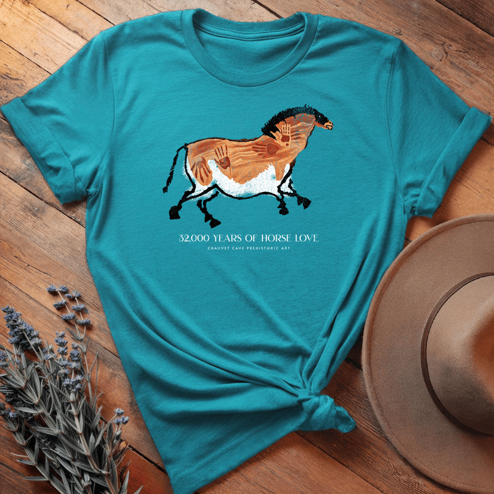 32,000 years of Horse Love - Premium Lightweight Tee - Aqua