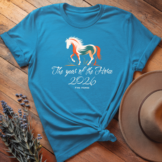 Year Of The Horse 2026 - Lightweight Tee - Aqua
