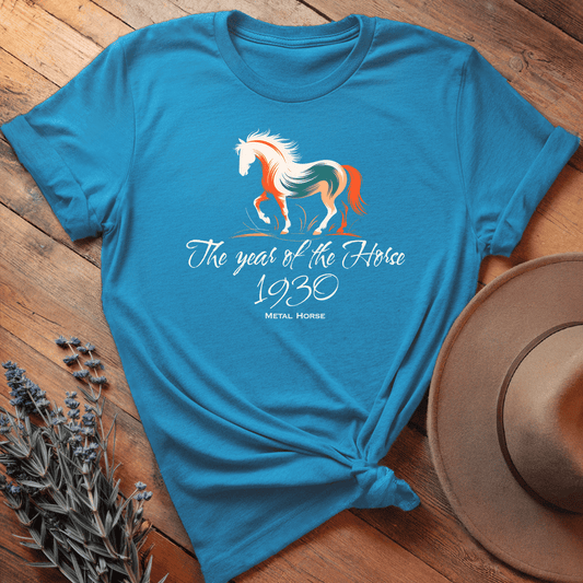 Year Of The Horse 1930 - Lightweight Tee - Aqua
