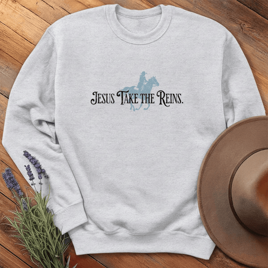 Jesus Take the Reins - Sweatshirt - Ash