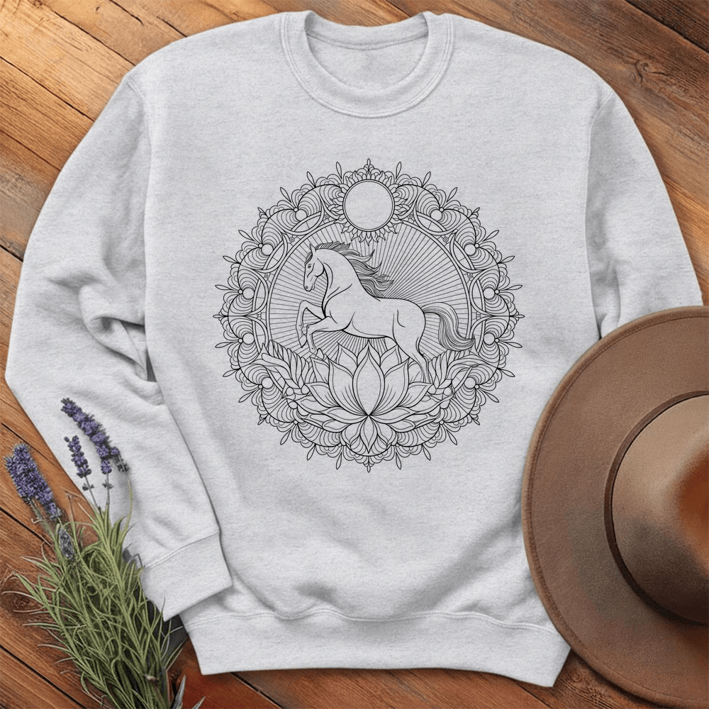 Mandala Horse - Swearshirt - Ash