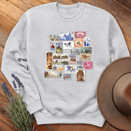 Horses Stamps of the World - Sweatshirt - Ash