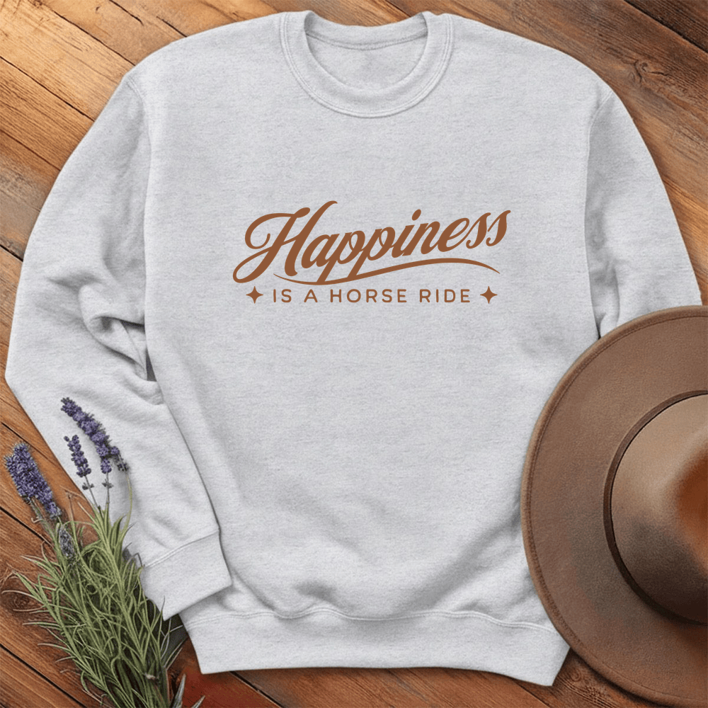 Happiness is a Horse Ride - Sweatshirt - Ash