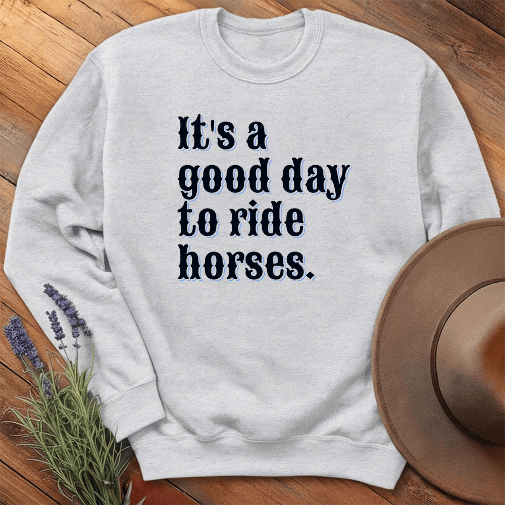 It is a good day to ride horses. - Sweatshirt - Ash