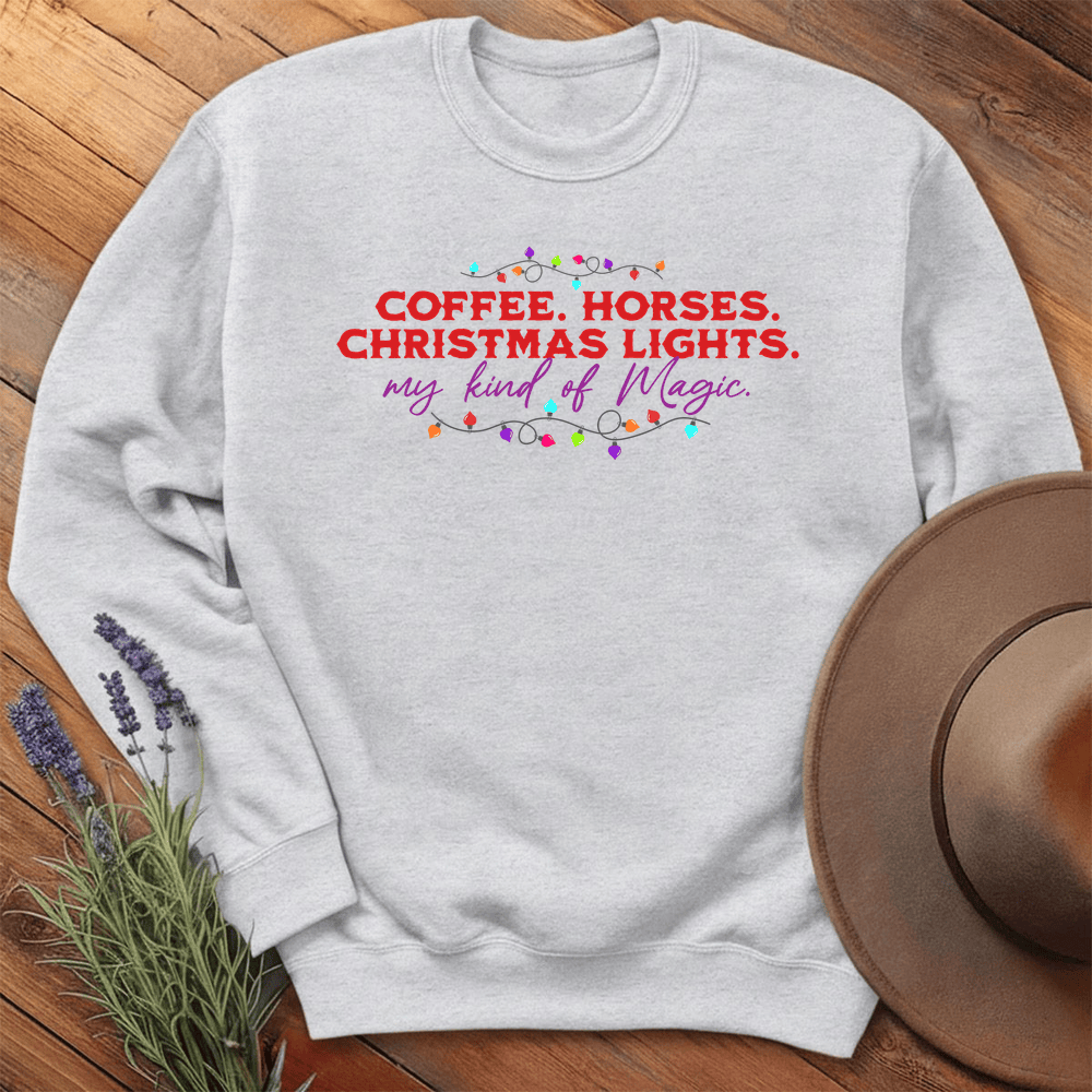 Horses & Christmas Lights - Sweatshirt - Ash