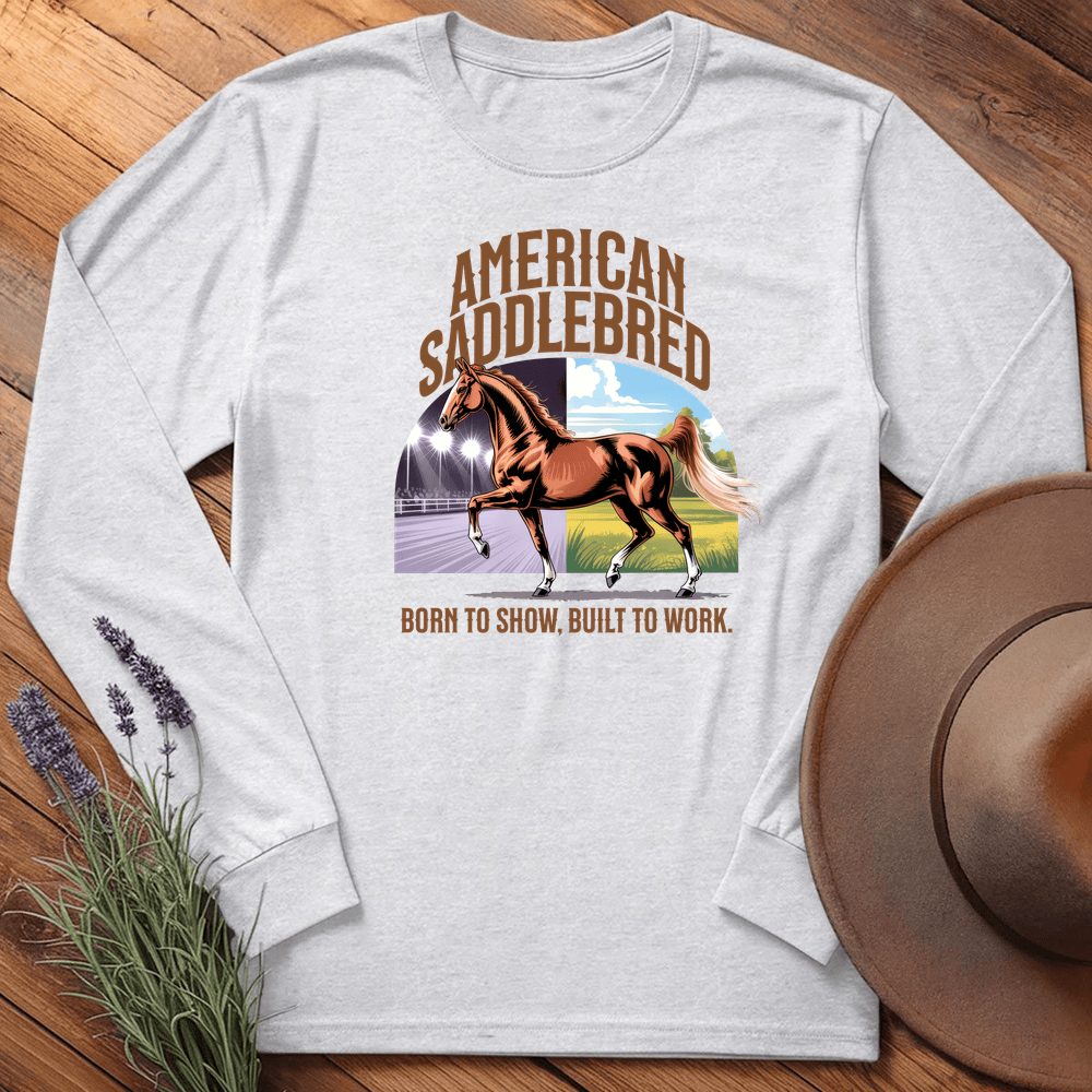 Breed Spirit, American Saddlebred - Long Sleeve - Ash