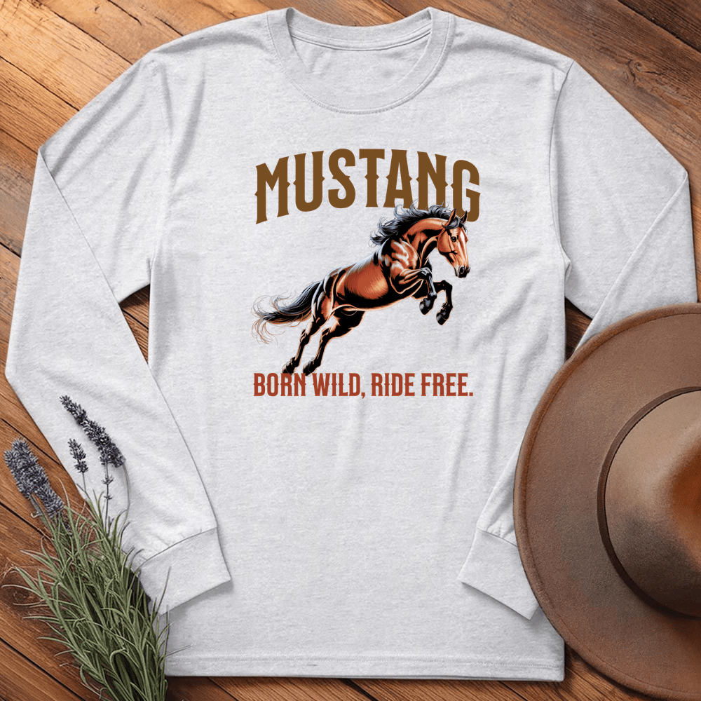 Breed Spirit, Mustang - Long Sleeve - Ash