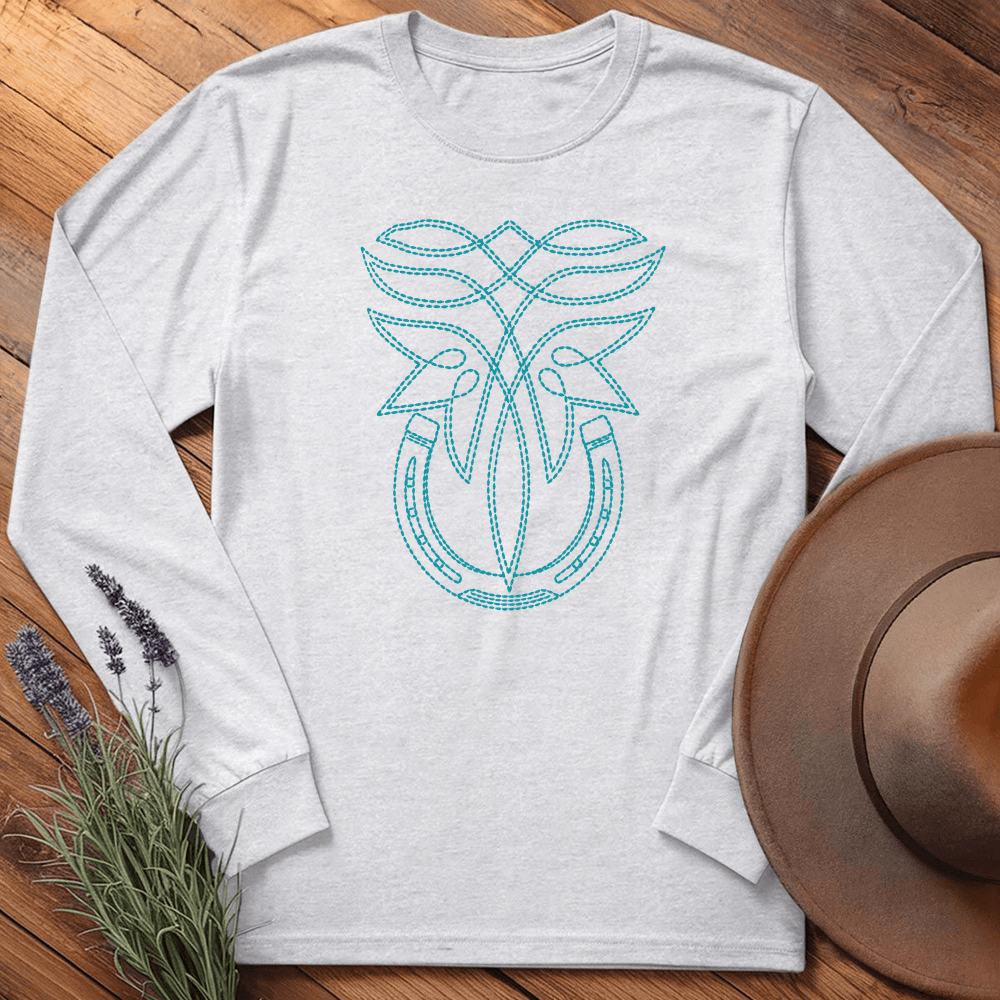 Stitching Horseshoe - Long Sleeve - Ash