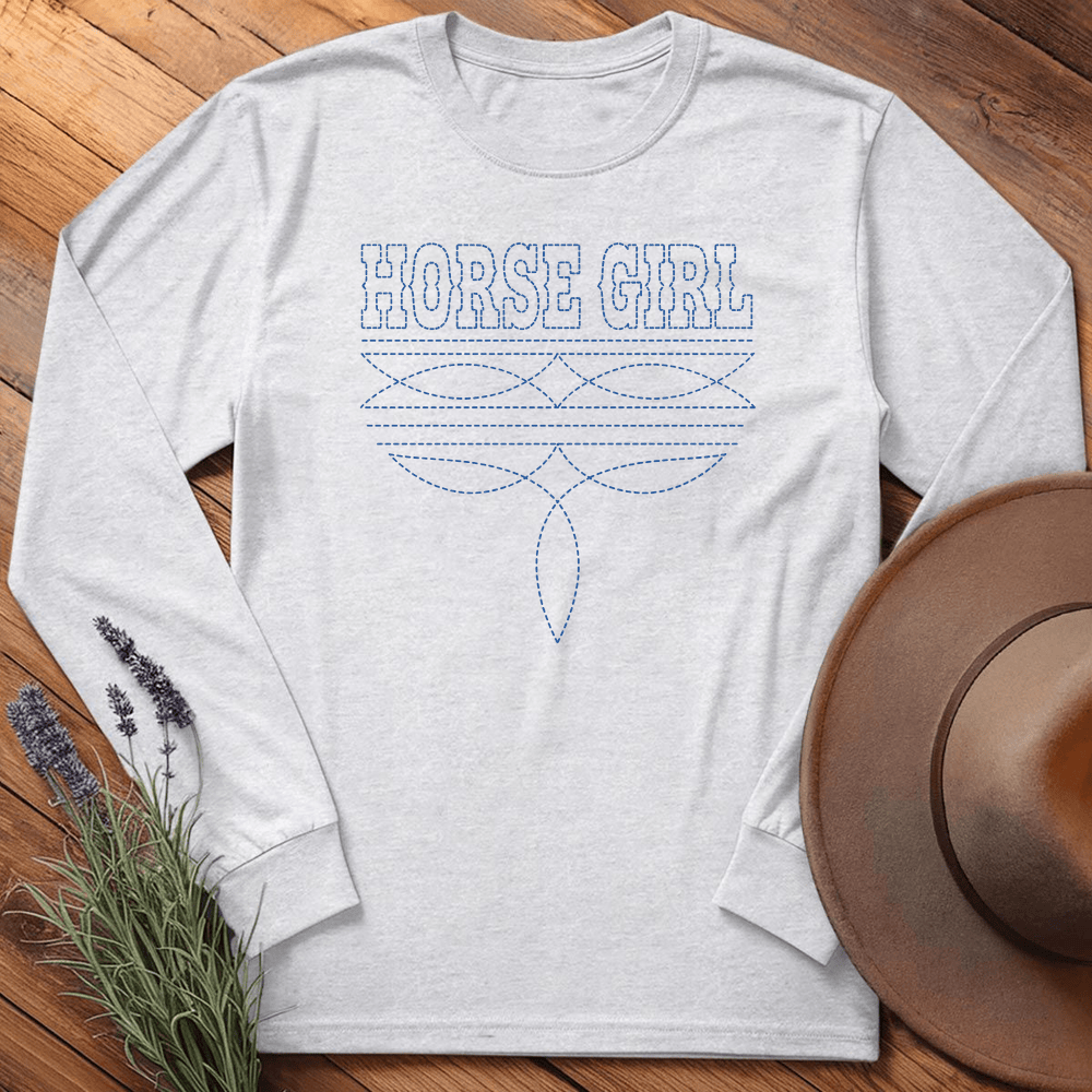 Stitching Horse Girl - Long Sleeve - Ash