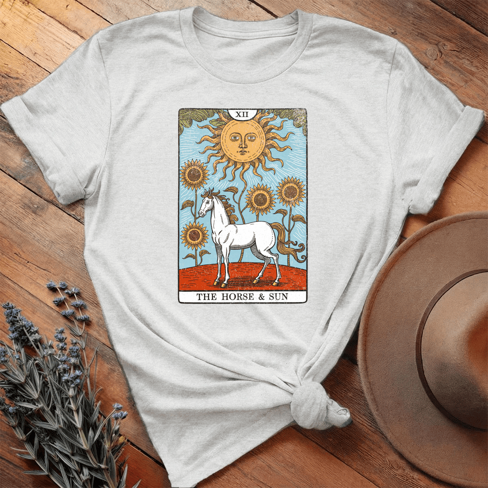 Horse Tarot Card - Premium Lightweight Tee - Ash
