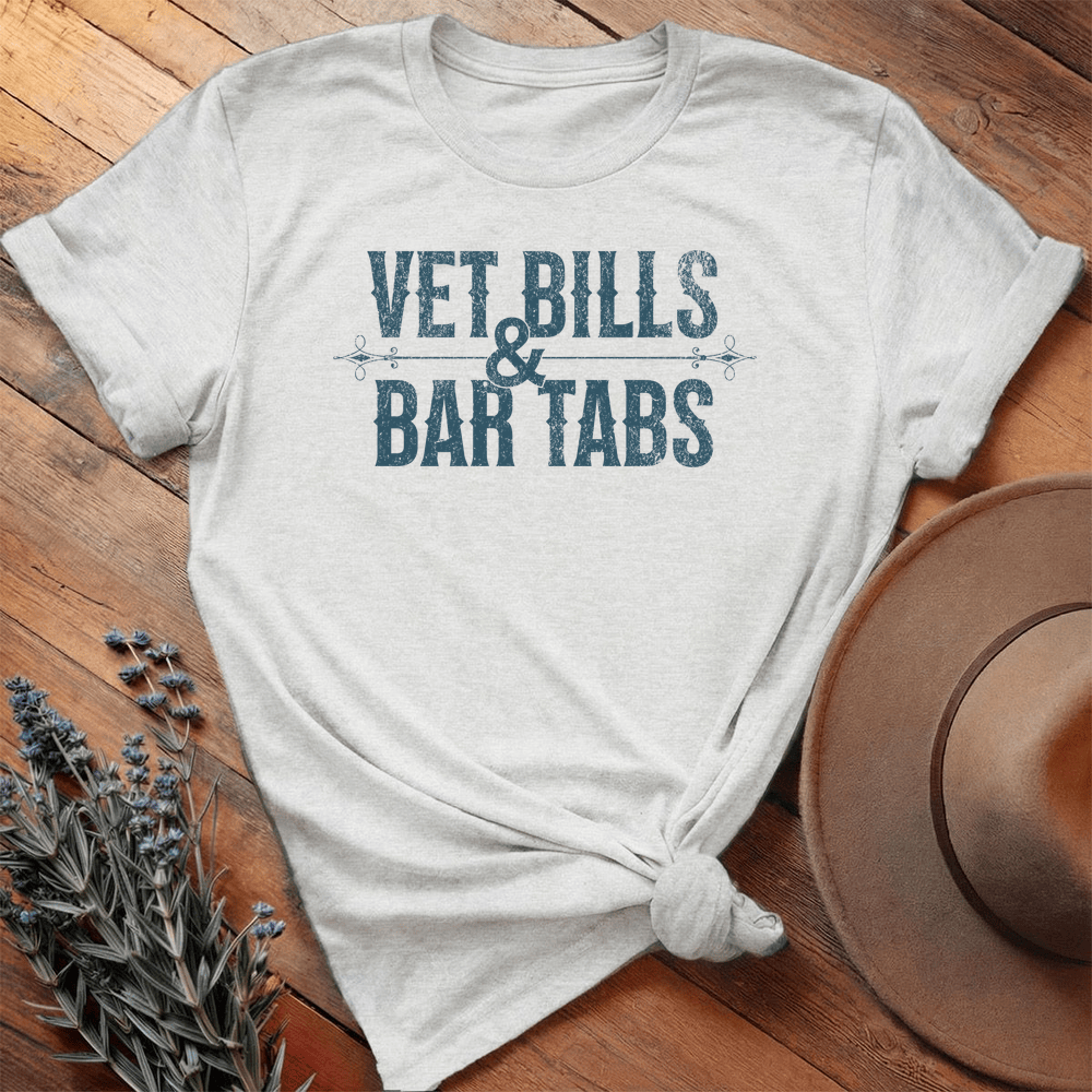 Vet Bills & Bar Tabs - Premium Lightweight Tee - Ash
