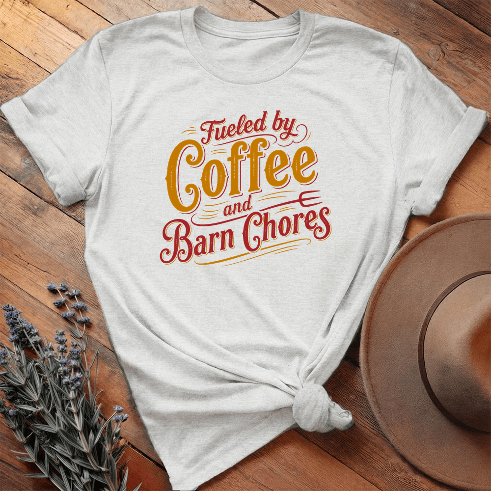Fueled by Coffee and Barn Chores - Premium Lightweight Tee - Ash