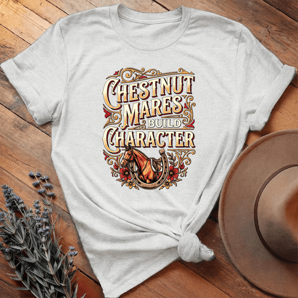Chestnut Mare Build Character - Premium Lightweight Tee - Ash