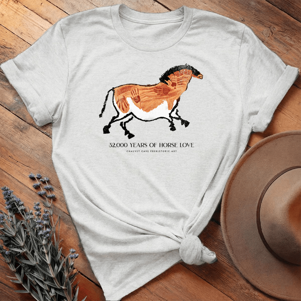 32,000 years of Horse Love - Premium Lightweight Tee - Ash