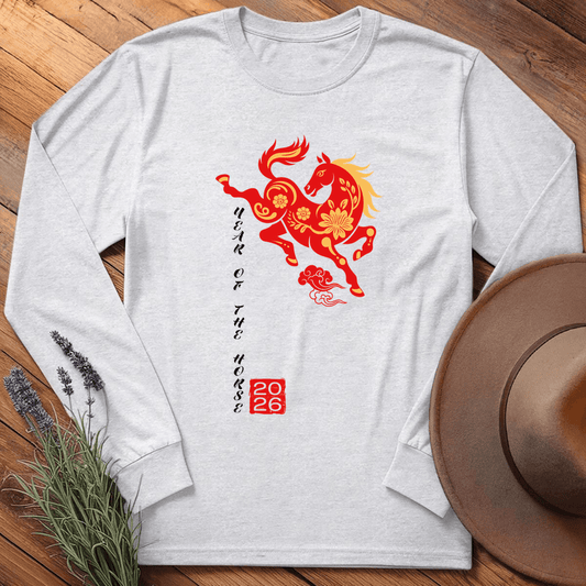 Year Of The Horse 6 - Long Sleeve - Ash