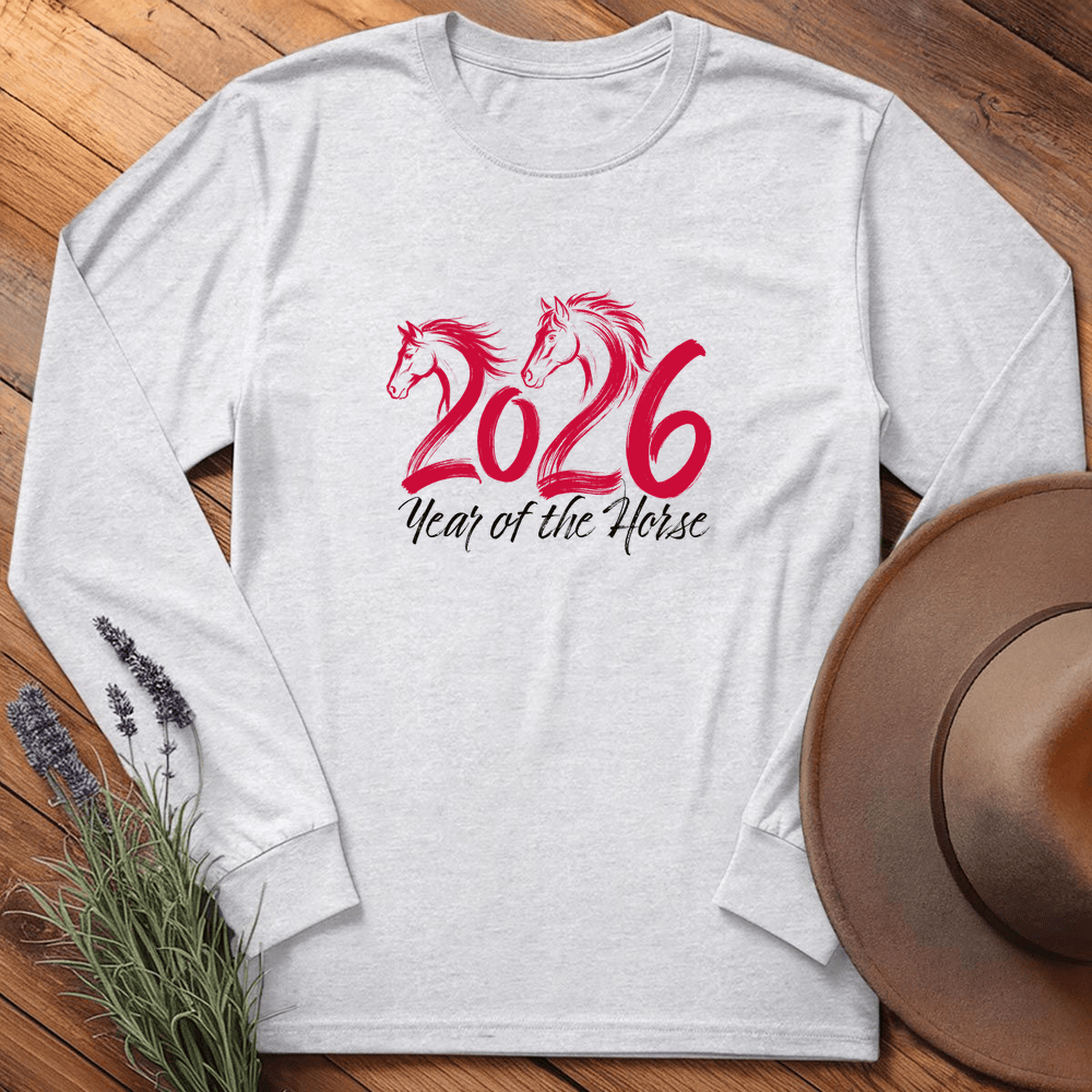 Year Of The Horse 2 - Long Sleeve - Ash