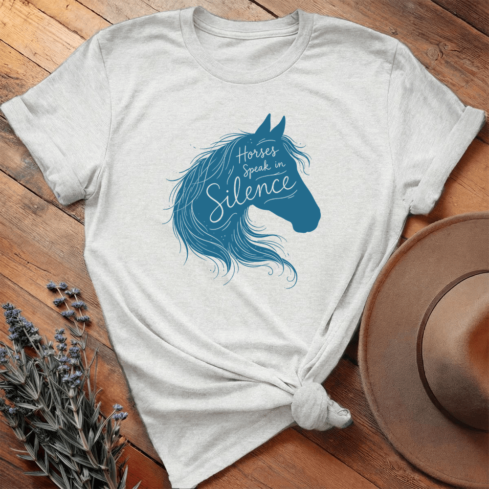 Horses Speak in Silence 1 - Premium Lightweight Tee - Ash