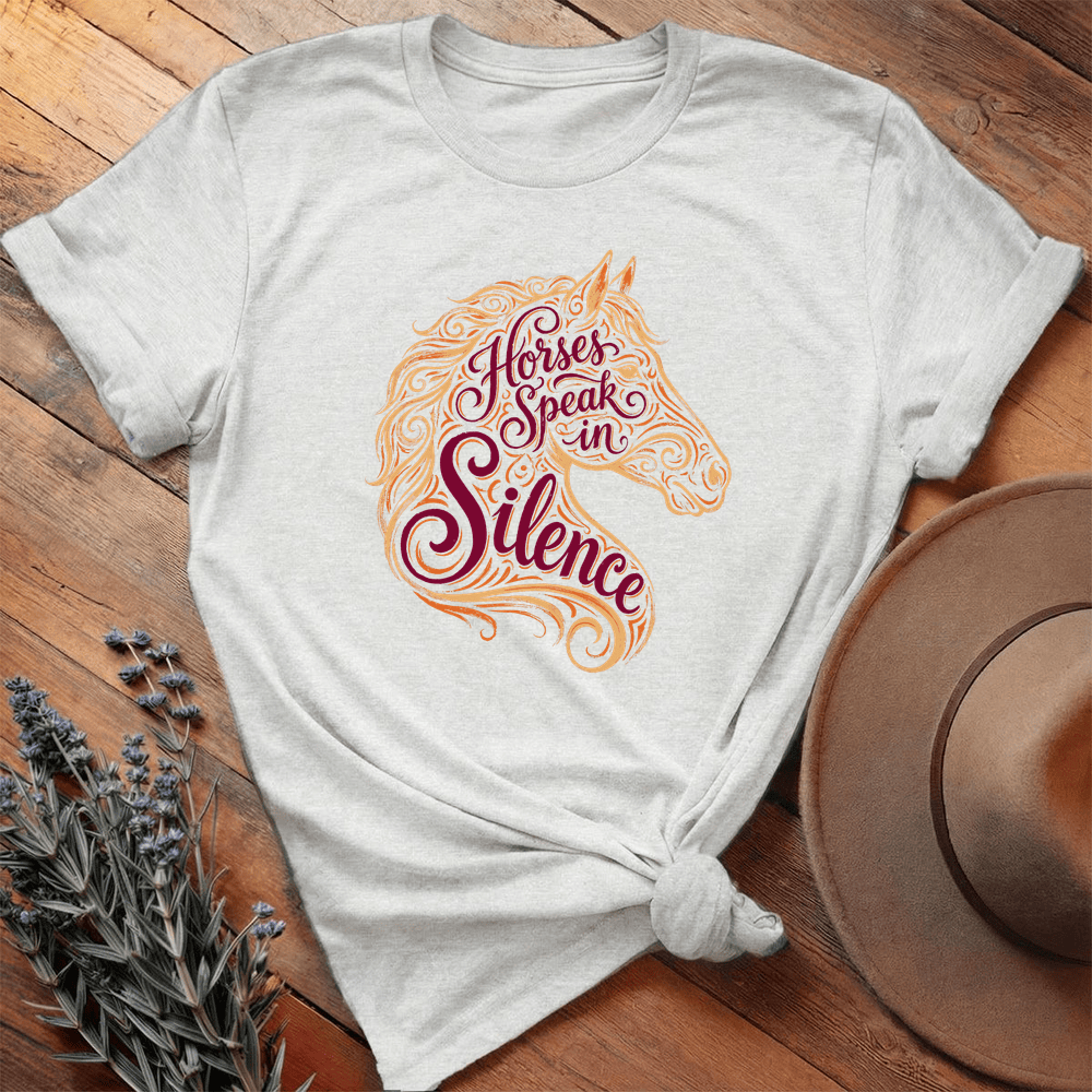 Horses Speak in Silence 2 - Premium Lightweight Tee - Ash