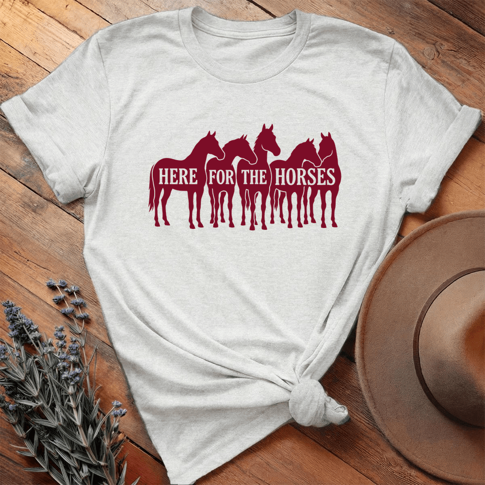 Here for the Horses - Premium Lightweight Tee - Ash