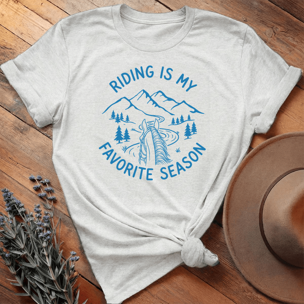 Riding is my favorite season 1 - Premium Lightweight Tee - Ash