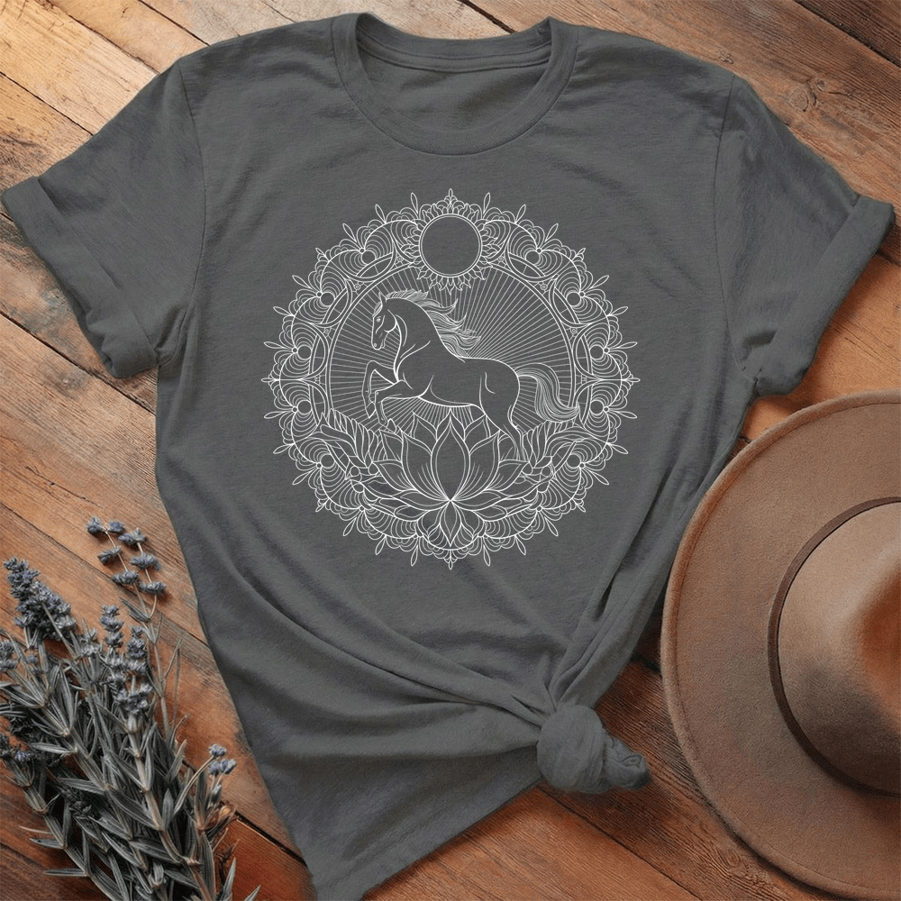 Mandala Horse T-shirt - Premium Lightweight Tee - Asphalt