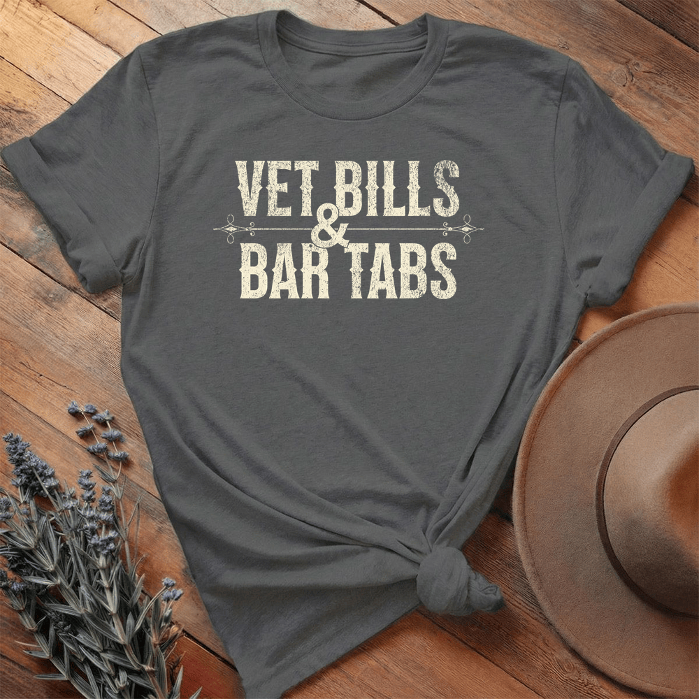 Vet Bills & Bar Tabs - Premium Lightweight Tee - Asphalt