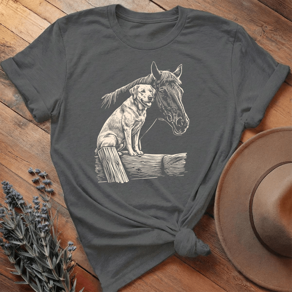 Horse & Labrador - Premium Lightweight Tee - Asphalt