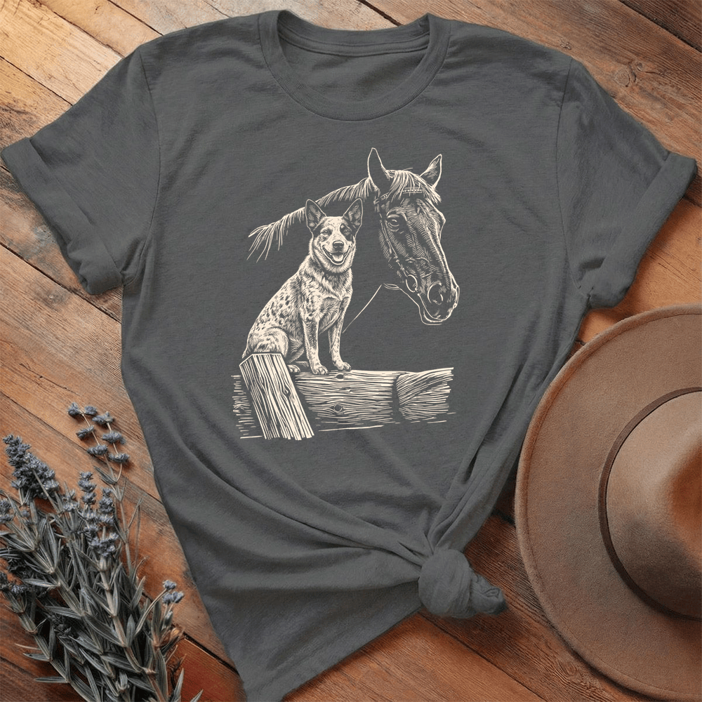 Horse & Australian Cattle - Premium Lightweight Tee - Asphalt