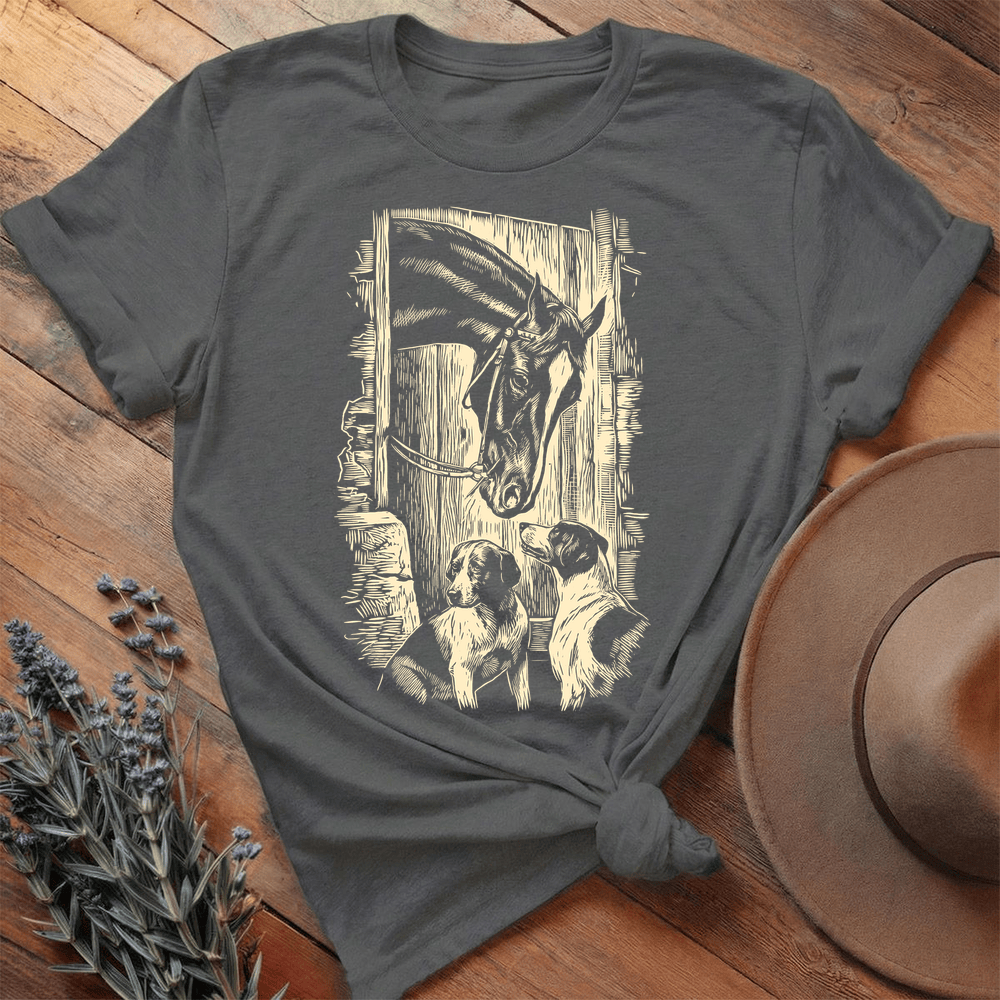 Vintage Horse Dog 3 - Premium Lightweight Tee - Asphalt