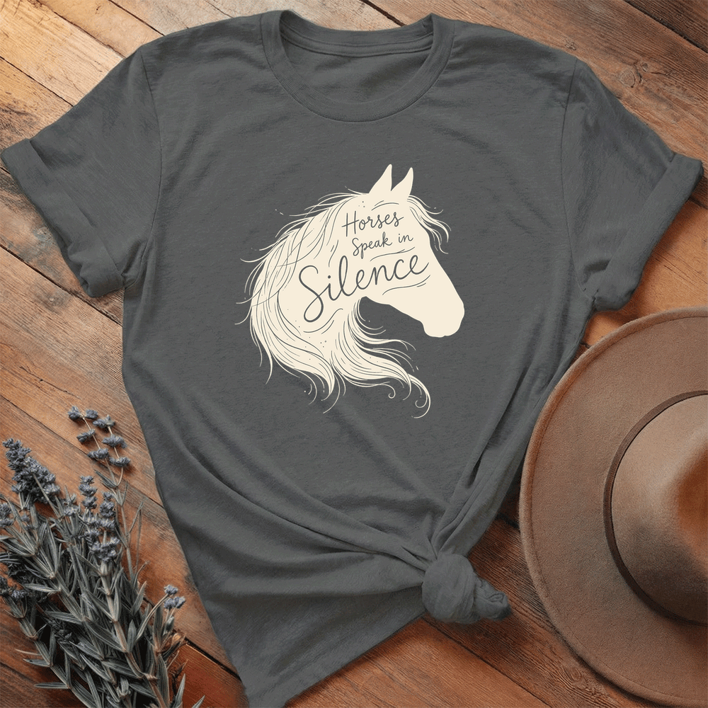 Horses Speak in Silence 1 - Premium Lightweight Tee - Asphalt