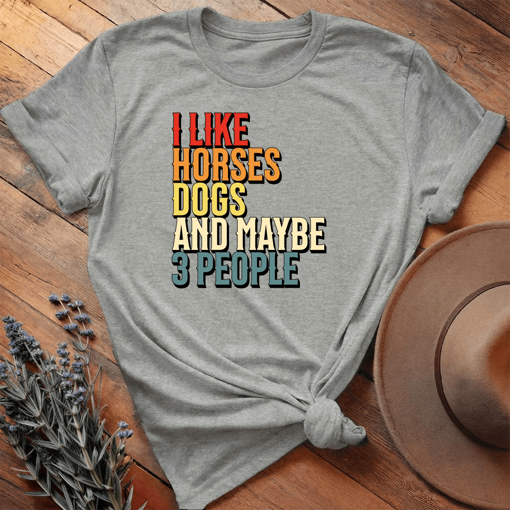 I like Horses and... - Premium Lightweight Tee - Athletic Heather