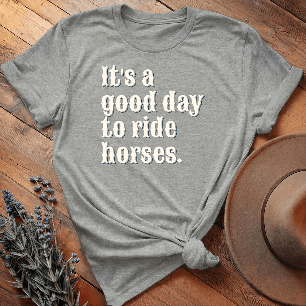 It is a good day to ride horses. - Premium Lightweight Tee - Athletic Heather
