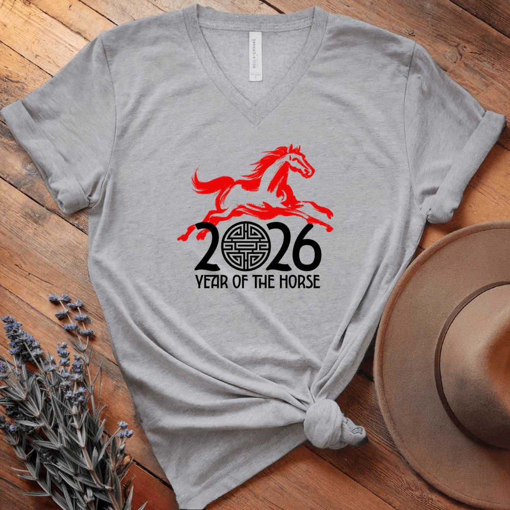 Year Of The Horse 10 - V-neck - Athletic Heather
