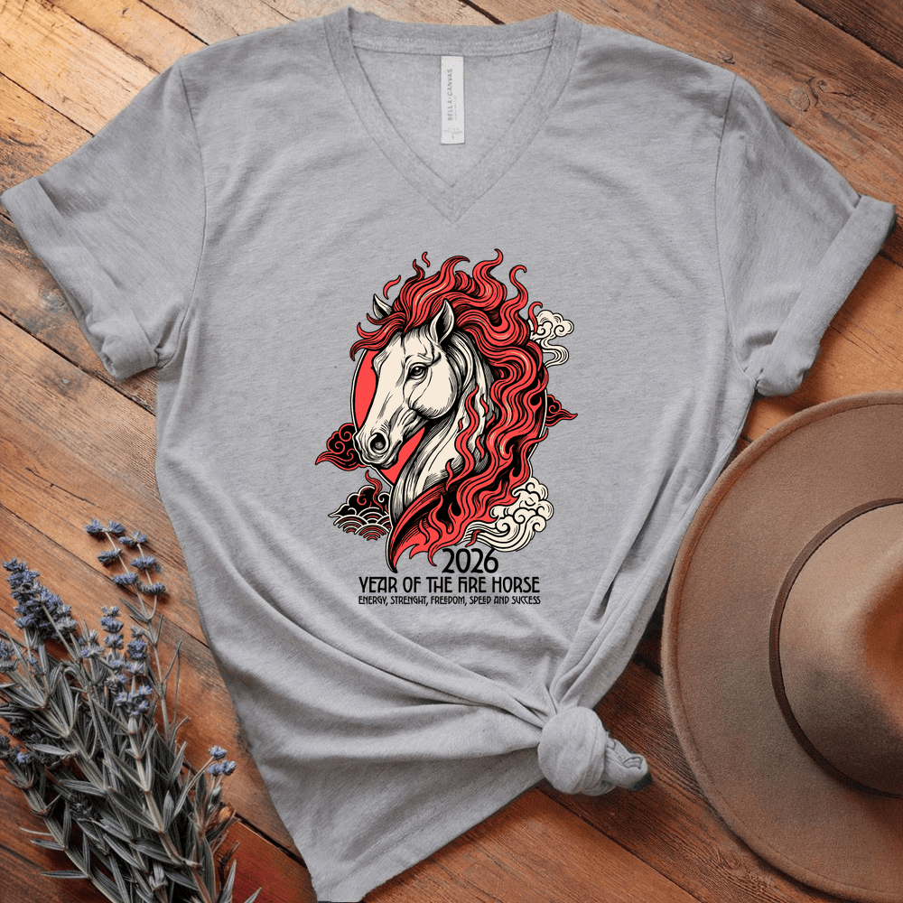 Year Of The Horse 11 - V-neck - Athletic Heather