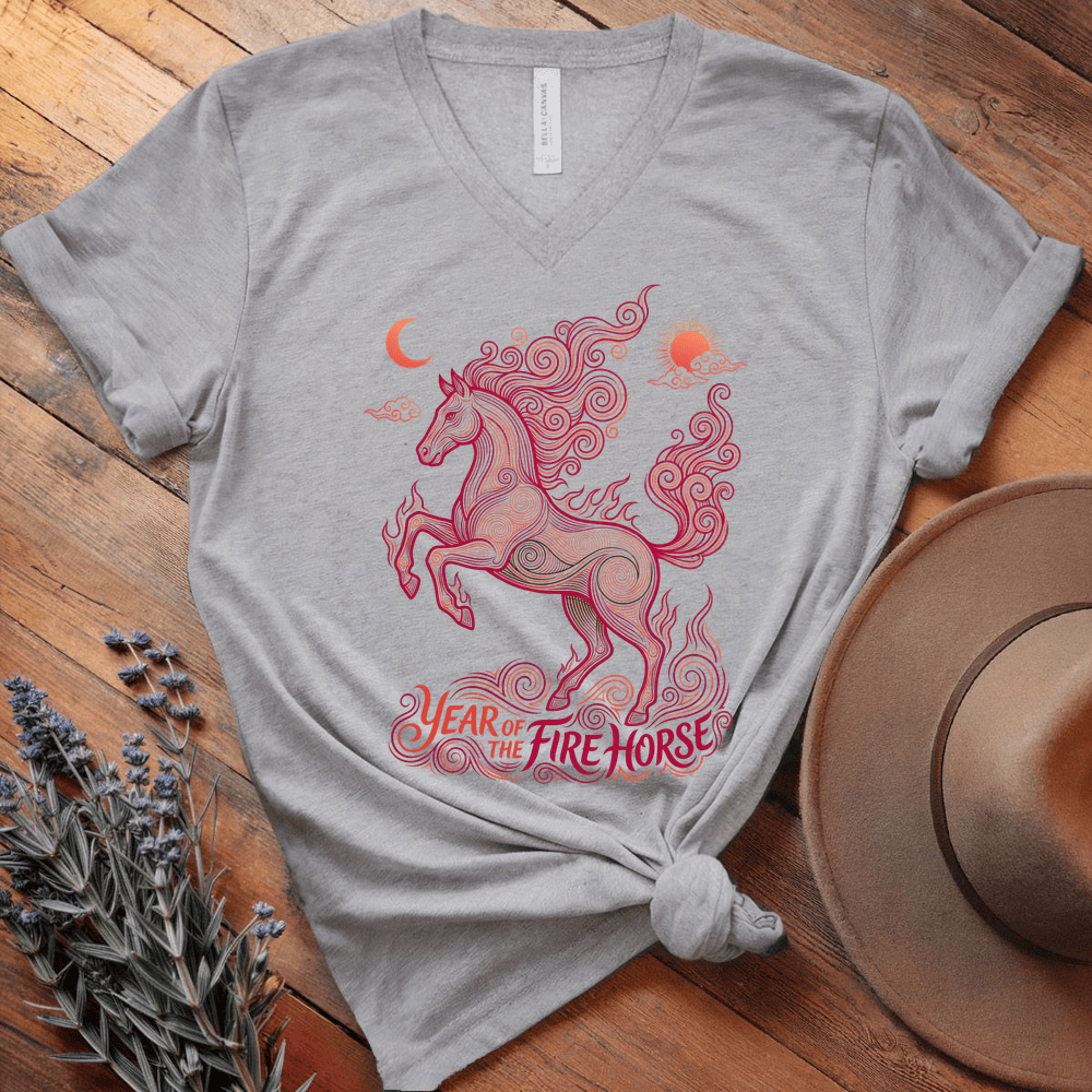 Year Of The Fire Horse 11 - V-neck - Athletic Heather
