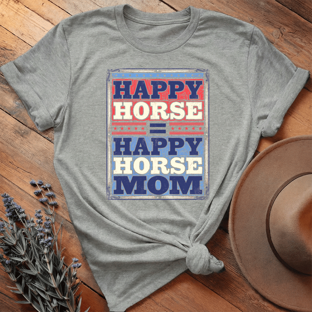Happy Horse Mom - Premium Lightweight Tee - Athletic Heather